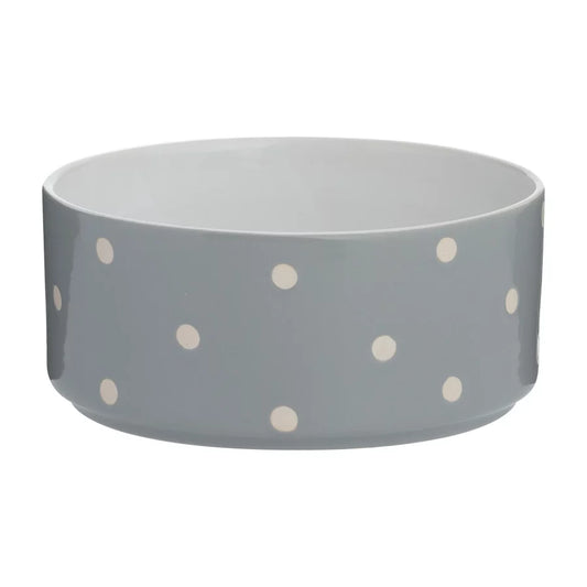 Polka Dot Grey Bowl 18cm