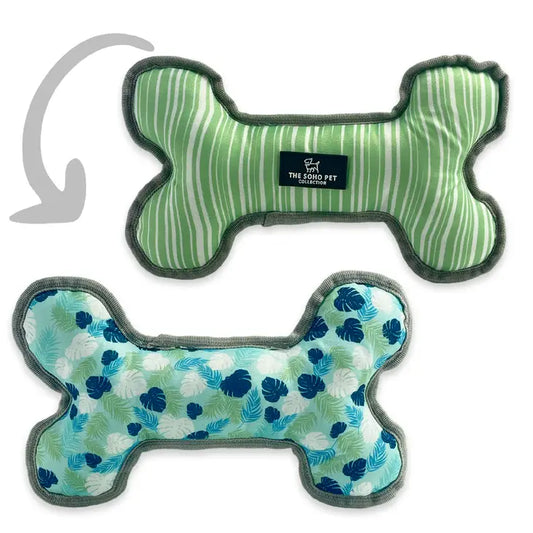 Soho Stripe / Leaf Cream Bone Toy