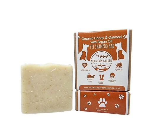 Mountain Garden Botanics Pet Shampoo Bar - Honey, Oatmeal with Argan Oil Scented with Lavender